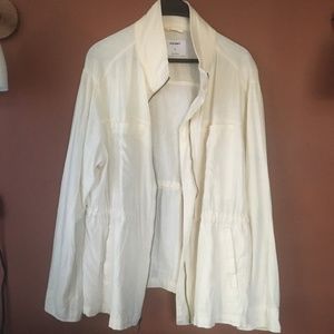 NWOT Old Navy White Linen Blend Safari Jacket